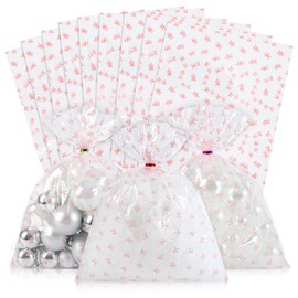 Docvania Cello Cellophane Treat Gift Bags, Holiday Cellophane Bags, Cookie Bags,8 X 12 inch Candy Bags with Ties,100 Gift Bags for Mother's Day, Valentine's Day, Christmas, Birthday Parties, Weddings