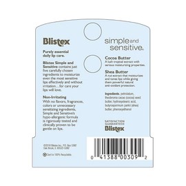 Blistex sencilla y Sensible Lip Moisturizer 0,15 oz (Pack of 1)