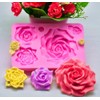 Große 5 verschiedene Größen Rosenform, Silikon-Rosen, Blumen und Blätter, Fondant-Formen