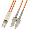3 Meter Multimode Duplex Fiber Optic Cable (50/125) - LC to SC - Orange