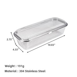 WHDQPX Dishwasher Basket, Stainless Steel Dishwasher Silverware Basket, Replacement Dishwasher Utensil Basket Rectangular Mesh Drain Dishwasher Basket for Small Items Kitchen