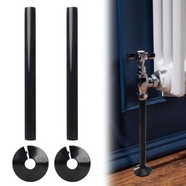 4PCS Black Radiator Pipe Covers Black Plastic of Black Pipe Covers Anthracite Radiator Pipe Covers Easy to Install and Remove 15mm Durable Radiator Pipe Hole Covers for Protecting Exposed Pipe Holes