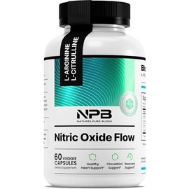 Nature's Pure Blend Suplemento de óxido nítrico L-Arginina - Cápsula de apoyo para la presión arterial - 1500 mg - Potenciador de óxido nítrico - Amin