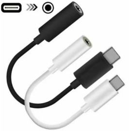 Unbranded USB-C Type C Adapter Port to 3.5MM Aux Audio Jack Earphone Headphone Cable USB - Brand New, Black