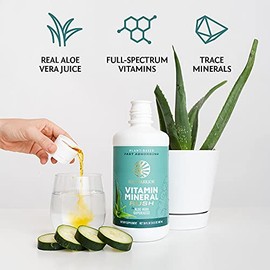 Sunwarrior Liquid Multivitamin Supplements & Minerals Vegan Plant-Based with Aloe Vera for Men and Women | Energy & Immune Support Gluten Sugar Dairy 