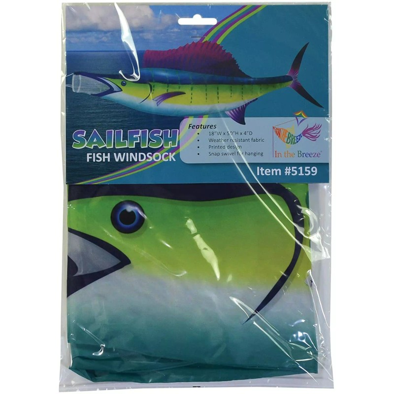 In the Breeze WINDSOCK--50" Sailfish Windsock, Diva, Spinner by In