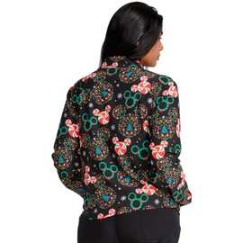Tooniforms Women Scrubs Jacket Packable Print TF320, S, Holiday Heads