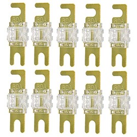 ZOOKOTO 10 Pack MANL ANL Fuse 20A 30A 40A 50A 60A 80A 100A 150A Mini ANL Fuse Gold (80A)