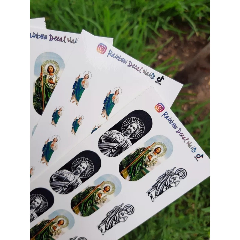 Rainbow Decal Nails Sticker Nails Tatto San Juditas Tadeo 6