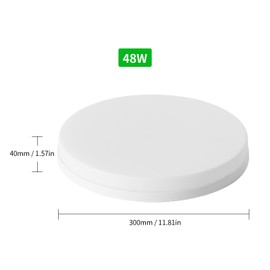 LEDs Ceiling Light Flush Mounting 48W Round Ceiling Lamp for Kitchen Bedroom Hallway (2800-3200K Warm Light)