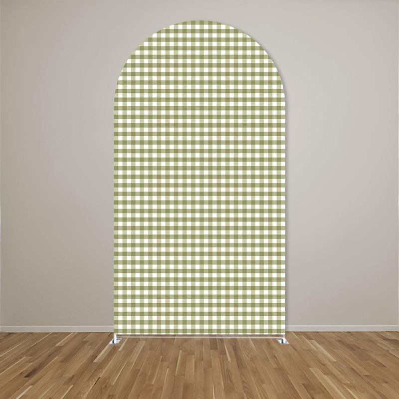 HISDH Silly Goose Arch Backdrop Cover Plaids Gingham Stretchy Spandex