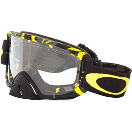 Oakley O2 MX Men's Goggles (Intimidator Gunmetal Yellow Frame/Clear Lens)