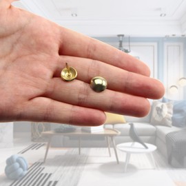 MroMax Upholstery Nails Tacks 0.43" Head Dia Iron Modern Style Metal Round Thumb Push Pins 0.67" Height for Furniture Decoration Chair Hardware Cork Board Sofa Headboards Golden Tone 40Pcs