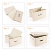 HONGKERNE Storage Box Bin, Linen Fabric, Foldable Storage Organizer with
