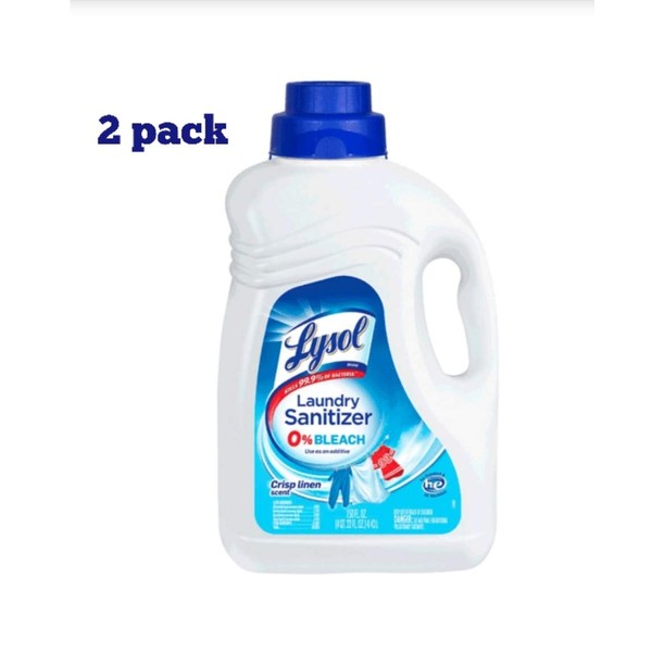 (2pack) LYSO*L Laundry Sanitizing Crisp Linen, 150oz, Bacteria-Causing Laundry Odor Eliminator, 0% Bleach Laundry Sanitizer.