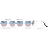 styleBREAKER 09020124 Women's Frameless Sunglasses with Tinted Rectangular Lenses, Metal