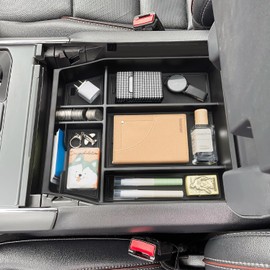 PIMCAR Center Console Organizer for 2021-2024 2025 Ford F150 Armrest Storage Tray Interior Accessories (Full Console w/Bucket Seats ONLY)