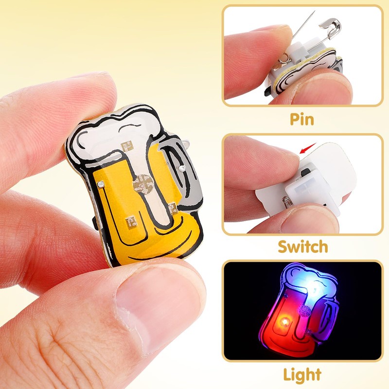 Toyvian Spilla a LED a forma di boccale di birra,