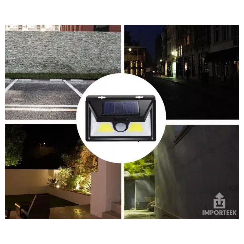 Importeek Lampara Solar Led Reflector Exterior Jardin Sensor Potente