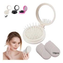 10pcs Espejos De Bolsillo Para Maquillaje Portátil Con Peine