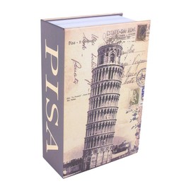 Hidyliu Book-shaped Safebox Security Book Box Secret Book-shaped Storage Box with Concealed Key Home Office Dorm School (Pisa Leaning Tower Type)