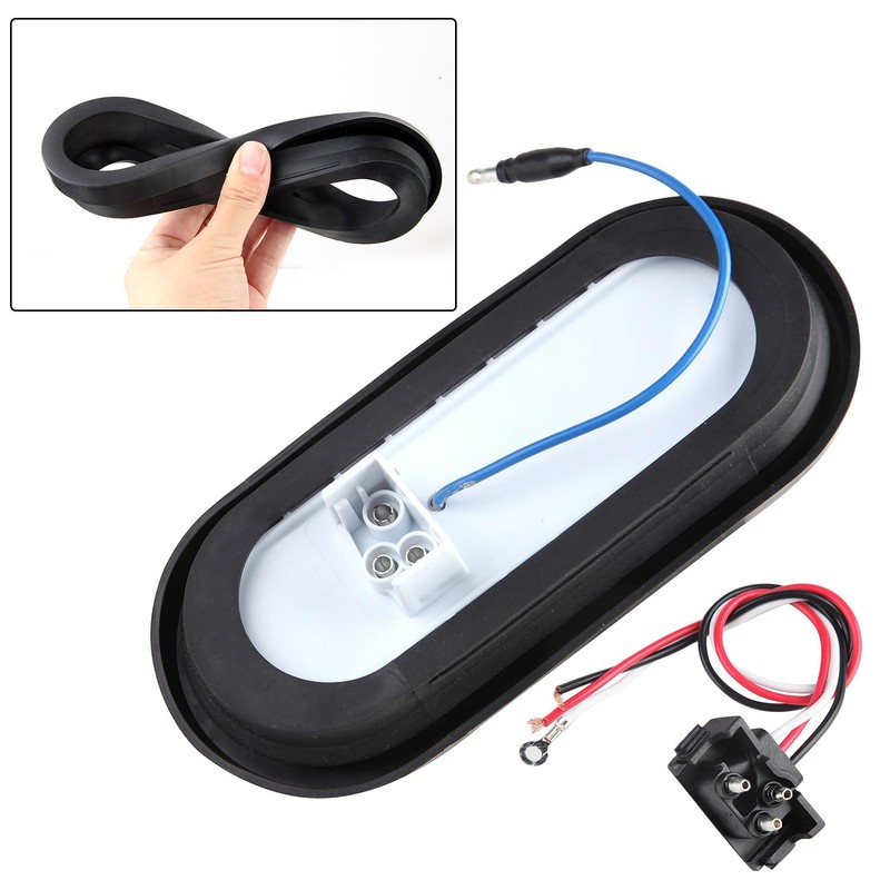 Konrali 4Pcs 6Inch Oval Led Trailer Tail Lights with Backup