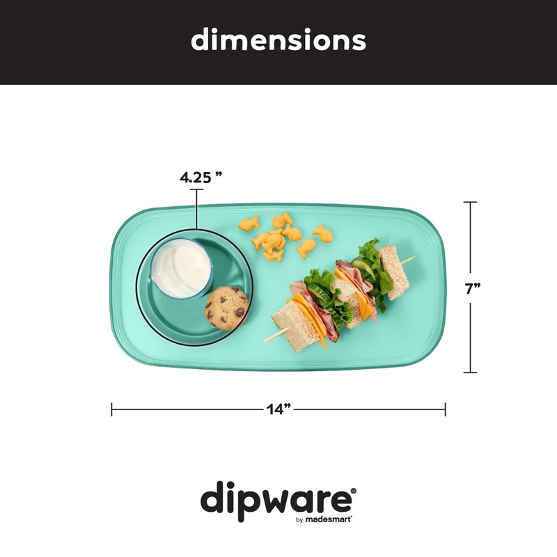 madesmart dipware Small Serving Plate, Stackable & Removable Dip Bowl
