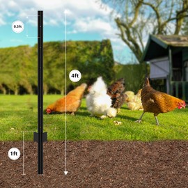 XYADA Fence Posts Sturdy Duty Metal Fence Post,U Post for Fencing in Garden Yard and Outdoor Wire (4FT- 8 Pack)