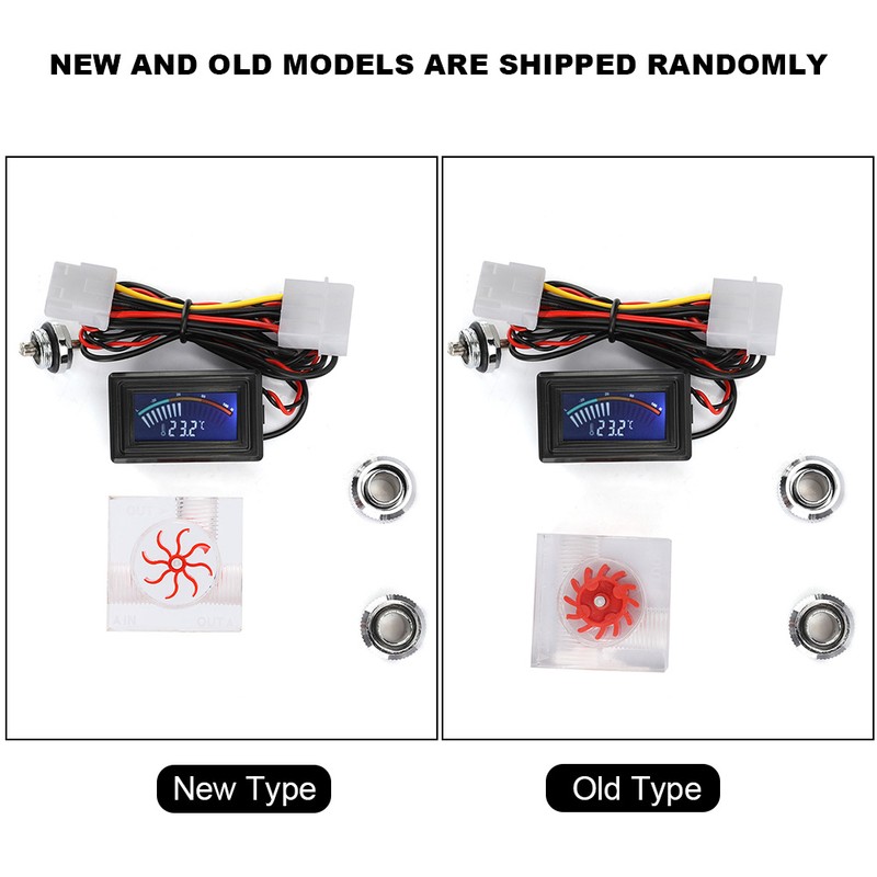 Computer Water Cooling Thermometer Flowmeter Set for Tubes / Connectors