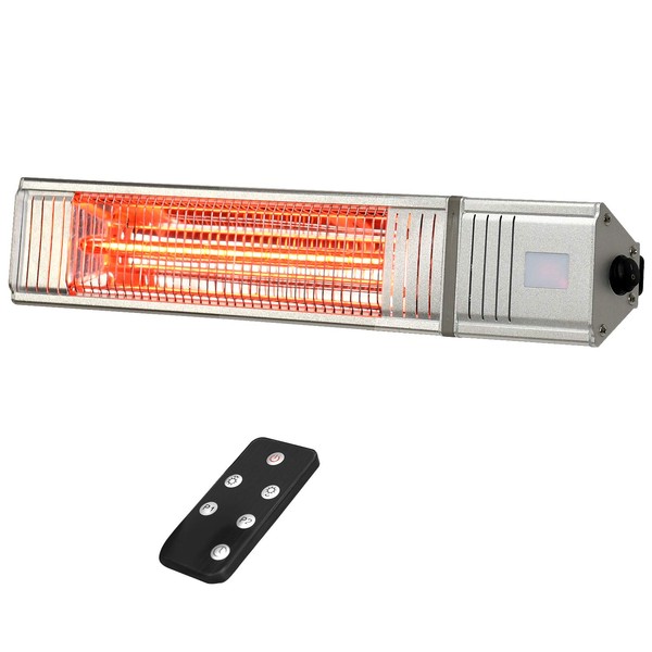 Tangkula 1500W Wall Mount Patio Heater, Indoor/Outdoor Infrared Heater w/Remote