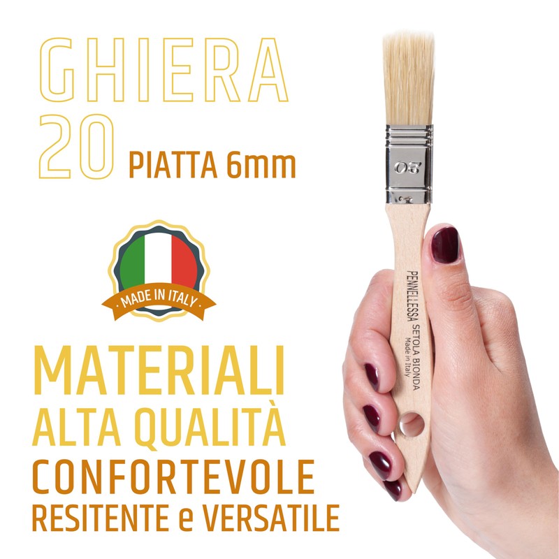PENNELLIFICIO 2000 Flat Brush for Acrylic and Solvent Paint, Tin