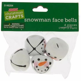 Snowman Jingle Bells - Painted Face White - 4 Piece