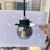 SPANSEE Black Disco Ball Cowboy Hat Car Accessory, Mirror Ornament,