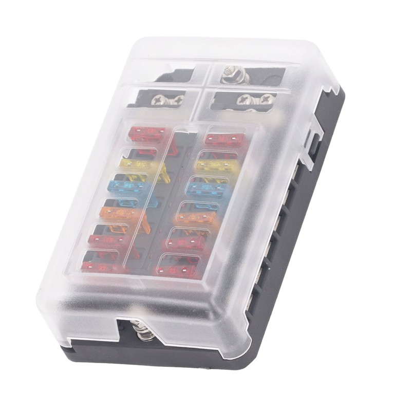 12 Way Fuse Box with LED Indicator DC12‑32V Waterproof Circuit