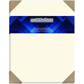 50 Earthy Cottonwood Fiber Cover Paper Sheets - 11" X 14" (11X14 Inches) Scrapbook|Picture-Frame Size - 80 lb/Pound Card Weight - Cream White Color with Natural Fibers - Smooth Finish