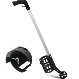 Zonon 1 Pack Industrial Wheeled Marking Wand for Line Paint Stripe Ground Marking Spray Paint Wand for Survey Painting Spray Stick Line Applicator, Side Push (Black)