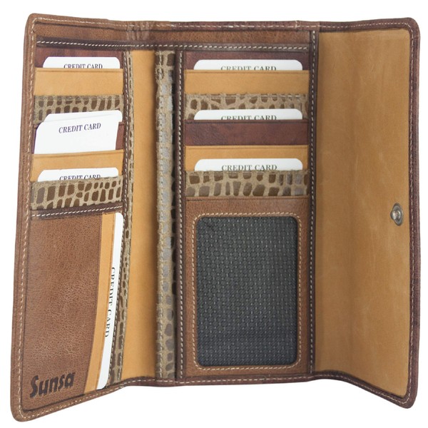 Sunsa Women's Leather Wallet Large Wallet with RFID Protection Wallet