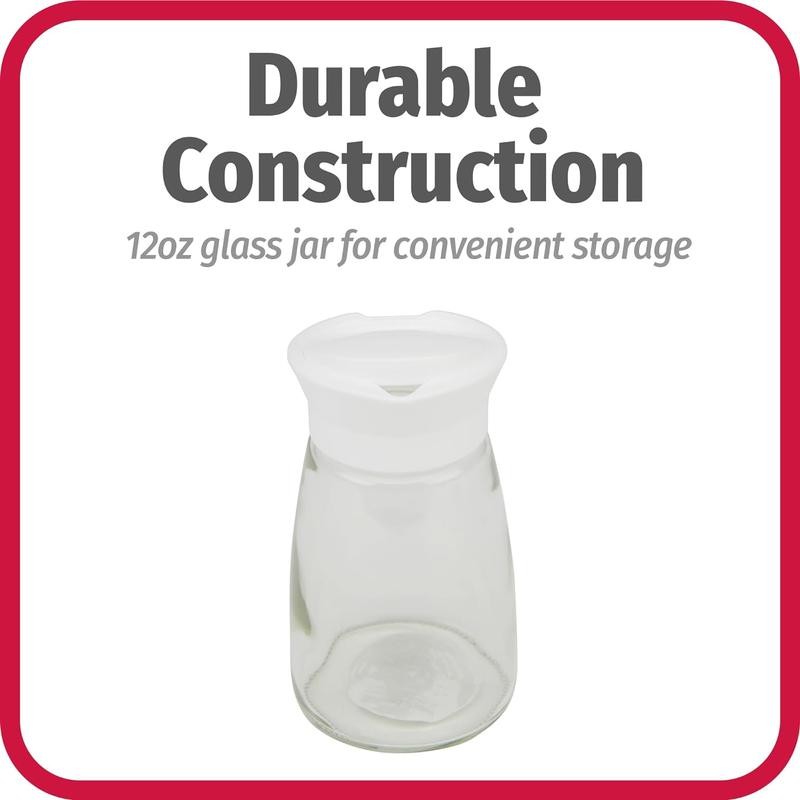 Glass Sugar Dispenser Kitchenware, 12 oz, Clear/White