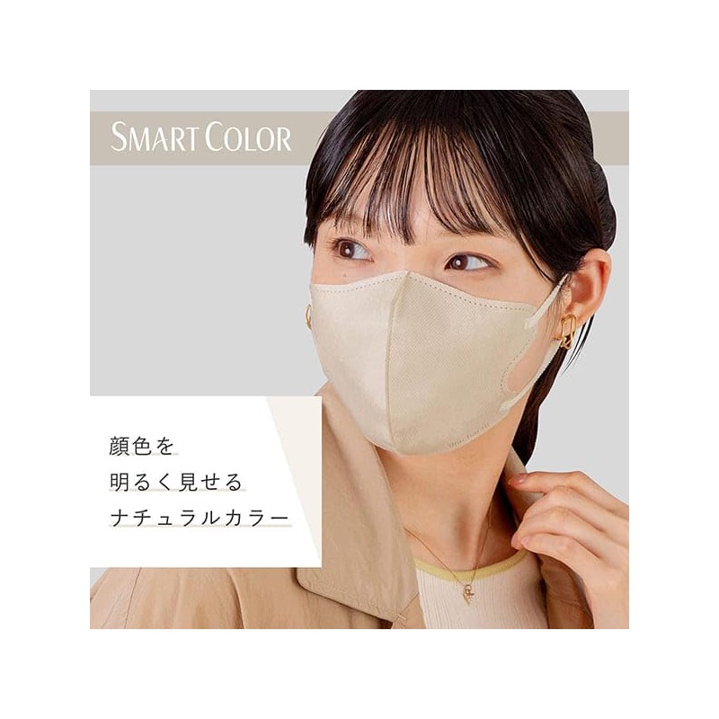 [ＳＭＡＲＴ ＣＯＬＯＲ] 超快適マスク （スマートカラー） 大きめ ナチュラルベージュ 7枚入 ×2個セット