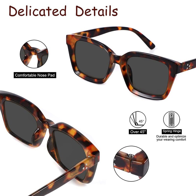 JiSoo Gafas de lectura de gran tamaño para mujer, estilo