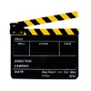 Acrylic Clapboard Dry Erase Director Film Movie Cut/Action Clapper Board Slate with Yellow/Black Sticks 9.6 11.7"