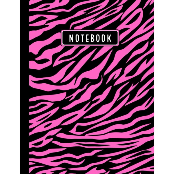 Pink Zebra Notebook: Black and Pink Zebra Stripes | Animal