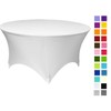podlinen WHITE spandex stretch cover tablecloth for 6ft foot round