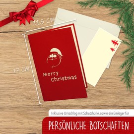 Pop-Up 3D Christmas Cards Santa & Reindeer (Merry Christmas and Happy New Year) (# 404)