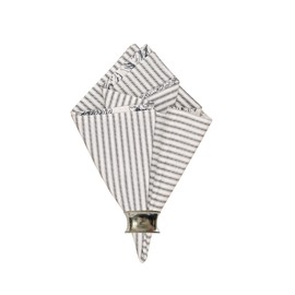 C&F Home Nelly Onyx Black Toile Reversible Cotton Machine Washable Napkin Set of 6 Napkin Set of 6 Black