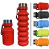 JM Merchandise Collapsible Silicone Water Bottle Freezable (Red)