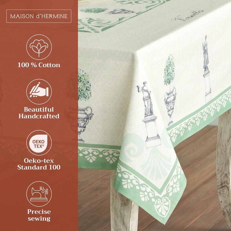 Maison d' Hermine 100% Cotton Easter Tablecloth 54"x54" Washable Square