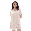 Joyaria Matte Poly Satin Pyjamas Women Button Down Short Sleeve