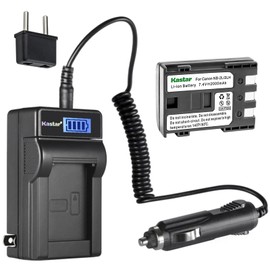Kastar 1-Pack NB-2LH Battery and LCD AC Charger Compatible with Canon Elura 40 MC, Elura 50, Elura 60, Elura 65, Elura 70, Elura 80, Elura 85, Elura 90, EOS 350D, EOS 400D, EOS Kiss Digital N Cameras