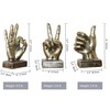 LEPENDOR Golden Polyresin Hand Gesture Desk Statues Finger Sculpture Decor